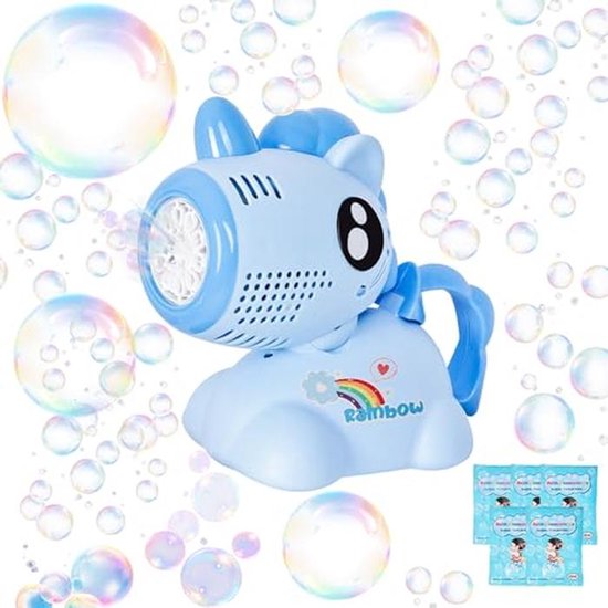 Machine à Bulles Licorne Avec LED Et Musique – 8 Trous, Anti-Fuite – Portable Pour Enfants – Cadeau Anniversaire