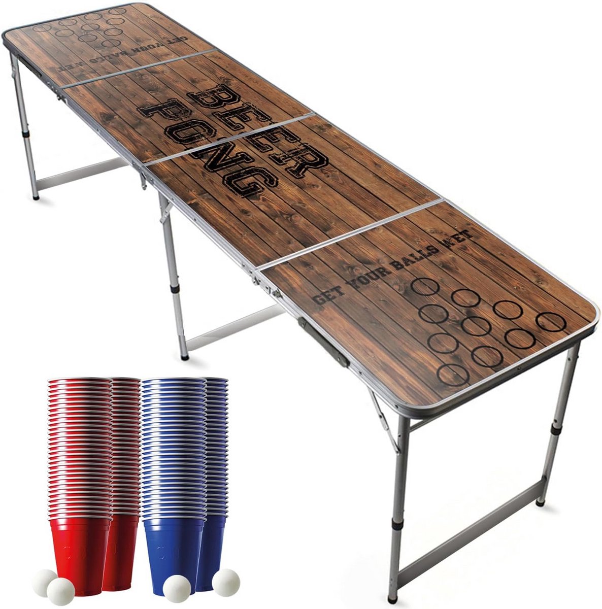Inklapbare Beer Pong Tafel Set met 120 Bekers en 6 Ballen - Waterdicht en Krasbestendig Speeltafel