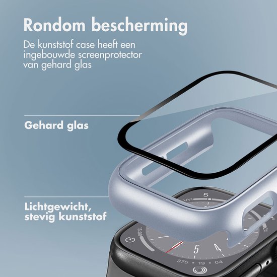 Screen protector - Geschikt voor Apple Watch 4 / 5 / 6 / SE - 40 mm - Full Cover Hard Case / Beschermend Hoesje - Zilver