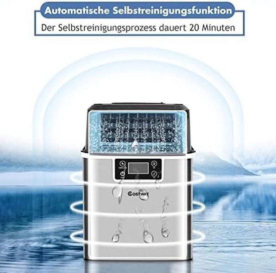 Snelle IJsblokjesmachine 3,2L Capaciteit - 24 Blokjes in 15 Min - Hoge Opbrengst 18kg/Dag van Merkloos — afbeelding 3
