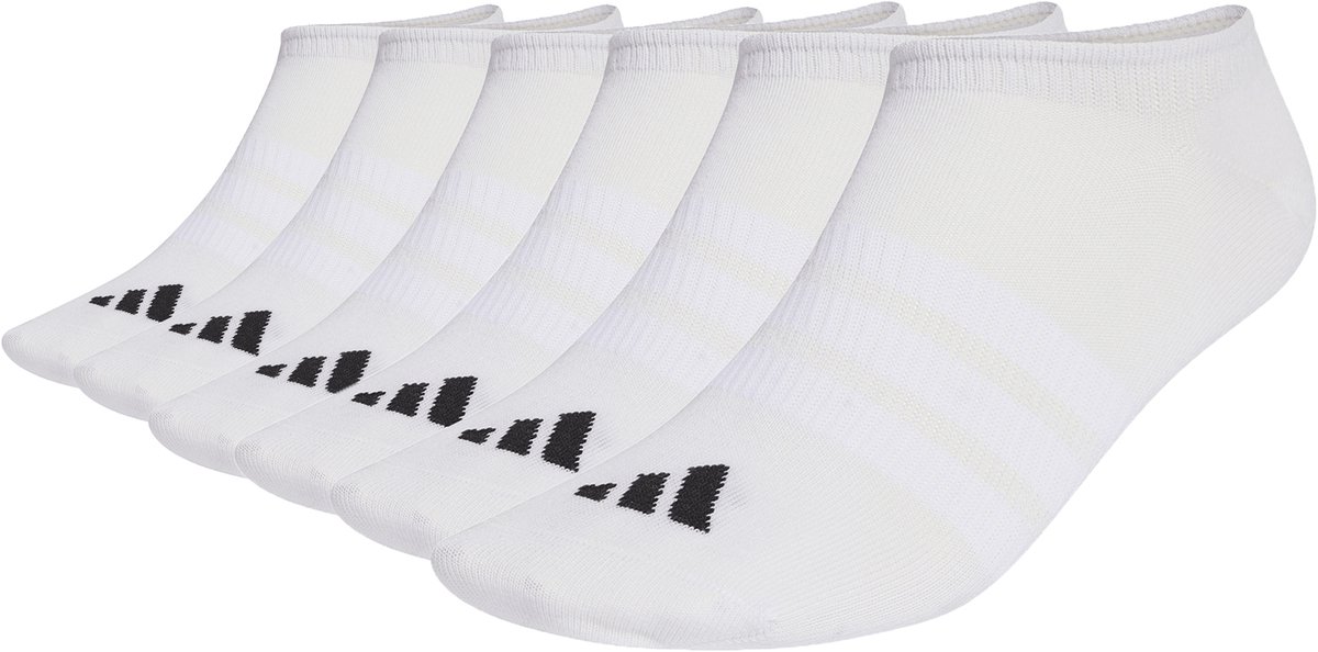 6 pairs of adidas THIN&LIGHT SPORTSWEAR NO SHOW SOCKS Wit