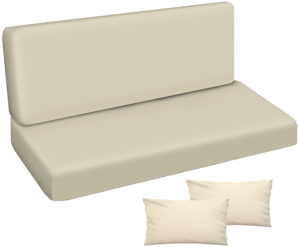 FEROCITY - Tuinschommelkussen - Waterafstotend - Zitcomfort - Onderhoudsvriendelijk - Duurzaam - 100 x 50 x 50 x 10 cm - Polyester - Beige GLATT