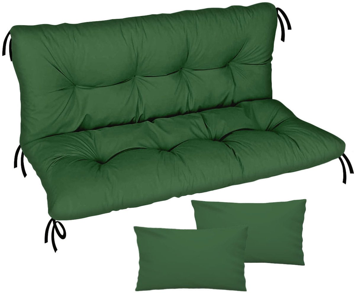 FEROCITY - Tuinschommelkussen - Gestept - Zitcomfort - Onderhoudsvriendelijk - Duurzaam - 100 x 50 x 50 x 10 cm - Polyester - Groen