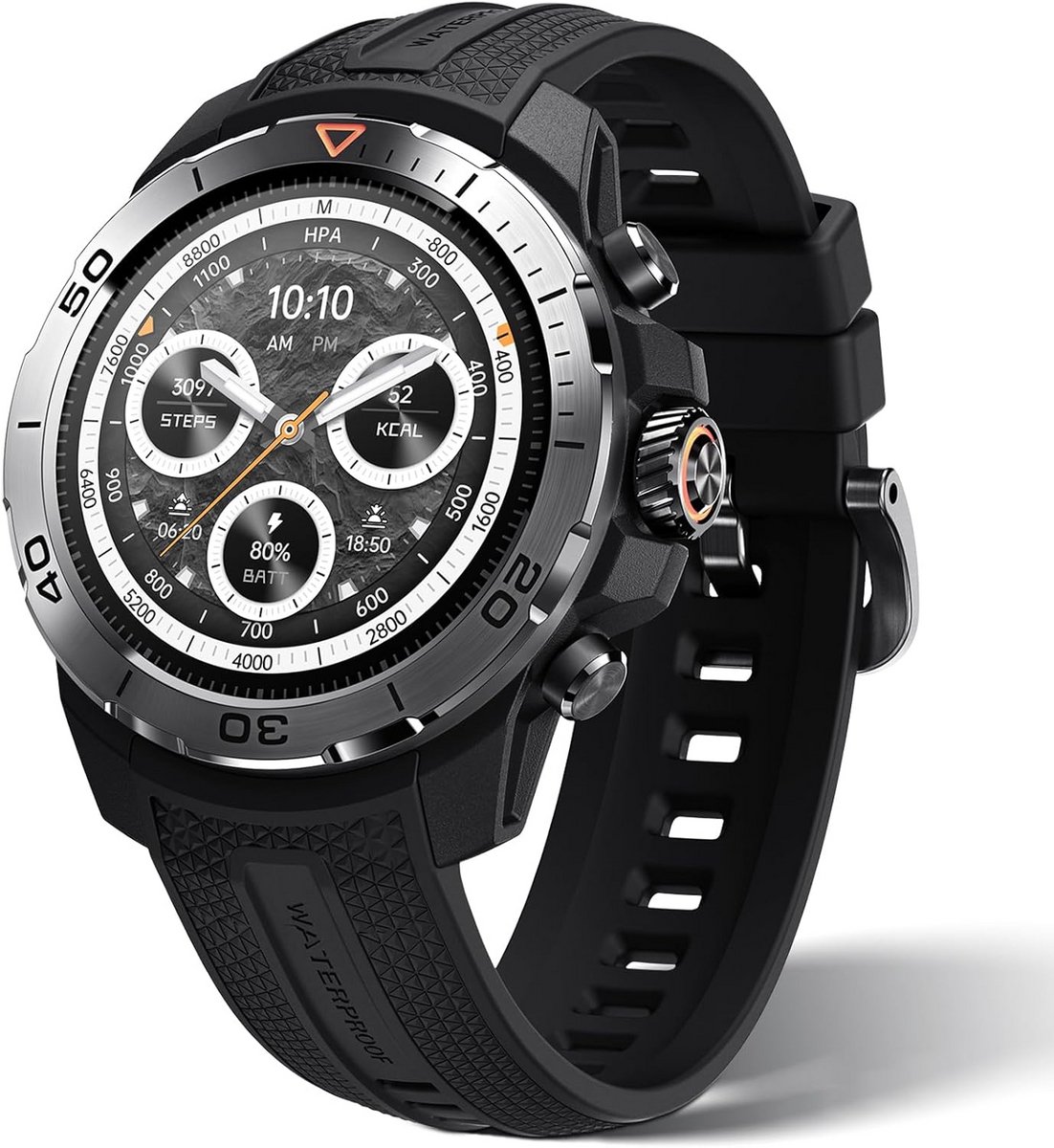 Outdoor Smartwatch met 1.32" AMOLED, 10ATM Waterdicht en 5-Bands GPS voor Heren & Dames