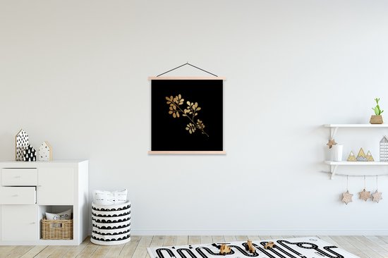 Porte-affiche avec affiche - Affiche scolaire - Or - Plante - Feuilles - 60x60 cm - lattes vierges