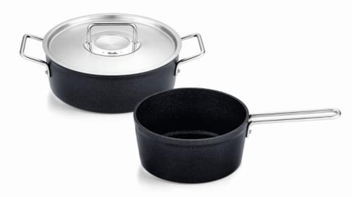 Aluminium Pan Set met Deksel - 2 Stuks, Geschikt voor Inductie, Antiaanbaklaag
