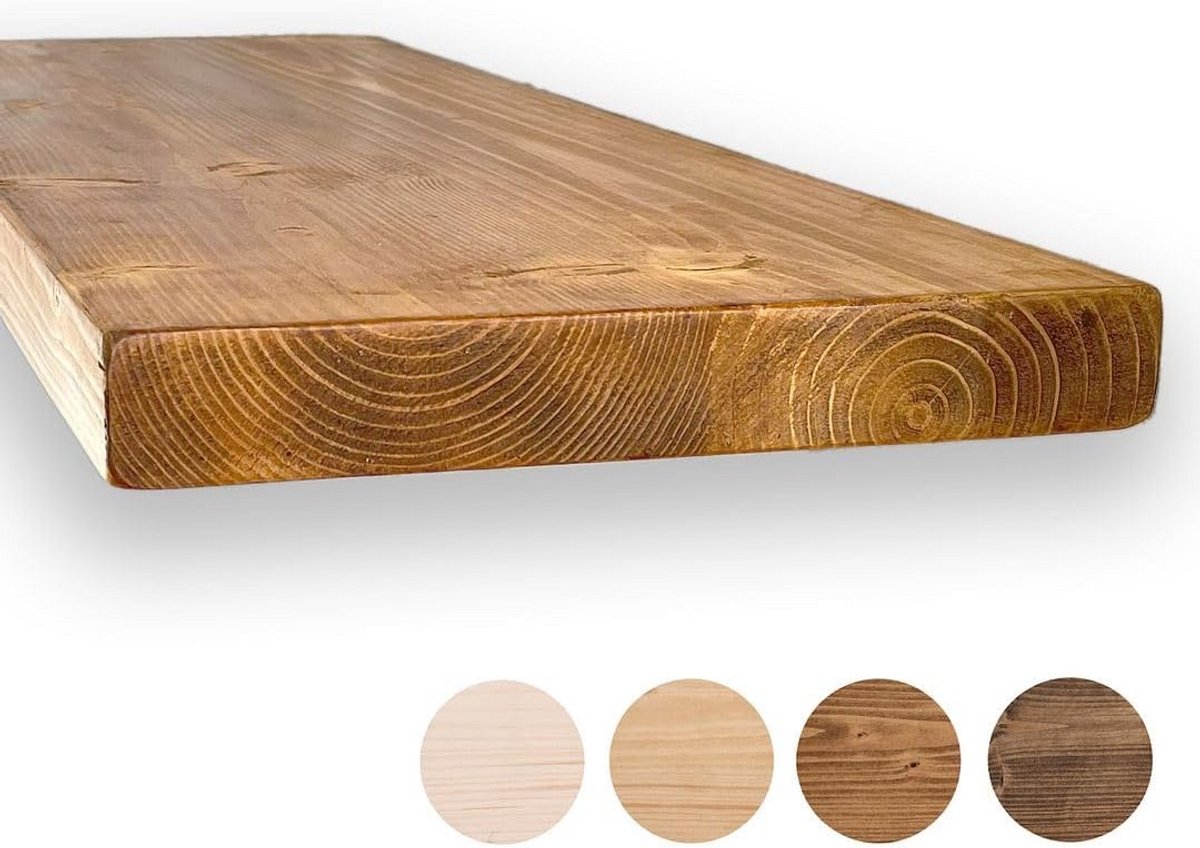 Rustiek Zwevend Houten Plank 160 cm x 30 cm Walnoot