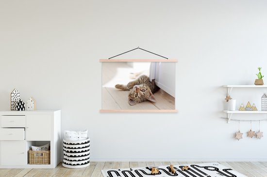 Poster textielposter chaton jouant 120x80 cm