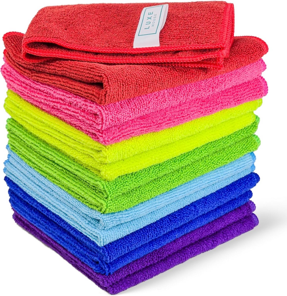 Set van 14 Microvezel Poetsdoeken - 7 Kleuren - Hoge Absorptie