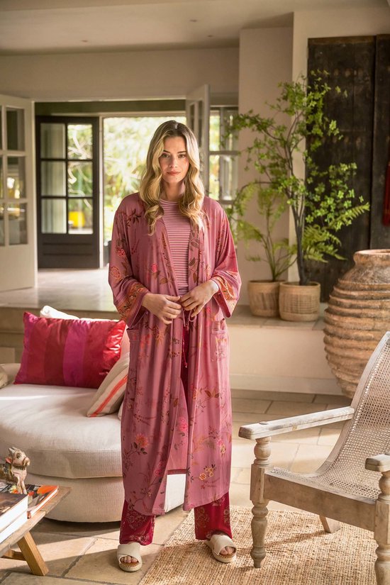 Pip Studio - Noa Kimono Dames - Loungewear - Bodhi Flower - Roze - XL