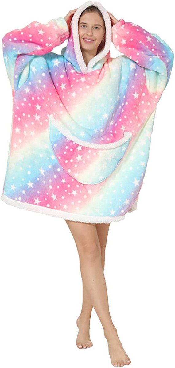 Oversized Deken Hoodie - Warm en Zacht Sherpa Fleece Draagbare Deken Sweatshirt voor Mannen en Vrouwen