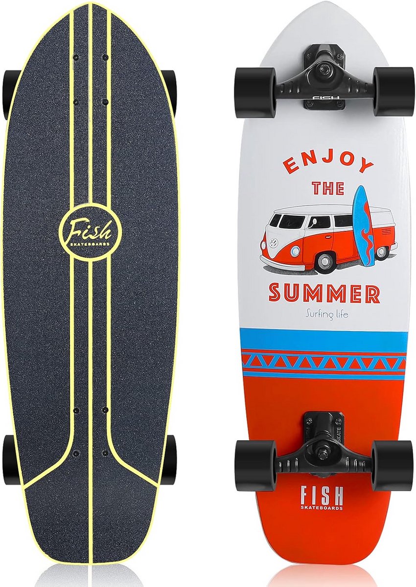 Cruiser Skateboard 86 cm Compleet voor Beginners Tieners en Volwassenen 7-laags Esdoornhout