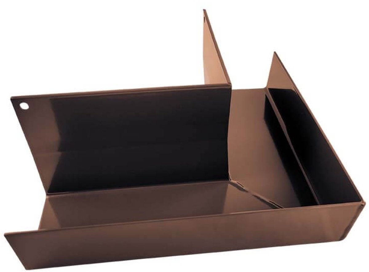 Renoplast® RK65 aluminium dakgoot hoek, buitenhoek 90° Bruin, dakgoot regenwaterafvoer plaatmetalen profielen, tuinhuis carport terras balkon insteekgoot, dakgoot