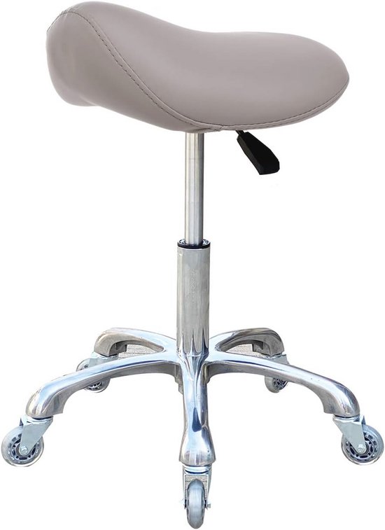 Ergonomische zadelkruk op wielen basic zwart