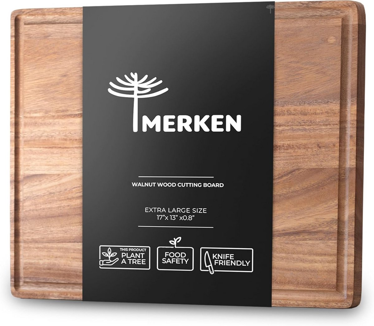 Stevige Houten Snijplank Set van Walnotenhout met Sapgroef - Keukenplank XL