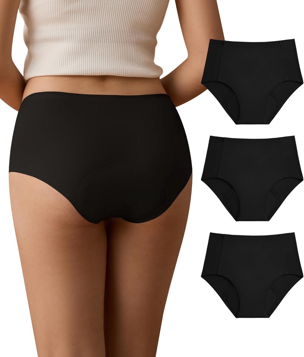 Menstruatieondergoed voor dames - Hoge taille, Naadloze slips, Lekvrij, Sterke bloeding