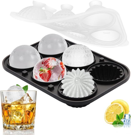 7 stuks dobbelstenen vormige ijsblokjesvormen, Ijsblokjes, Siliconen Ijsblokjesbak, Flexibele Ijsblokjesmaker, voor Whiskycocktail Gemengde Dranken
