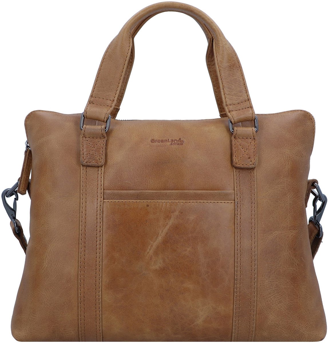 Greenland Nature Lichte aktetas Leer 38 cm Laptopvak - 43cm (17 duim) - natur