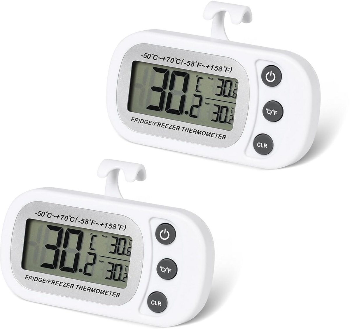 Digitale Koelkastthermometer & Vriezerthermometer met Max/Min Functie (2 Stuks)
