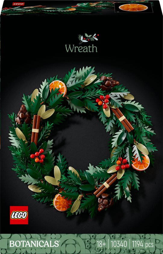 LEGO Icons Herfstkrans Bouwpakket voor Volwassenen met Bloemen - kerstdecoratie - 10340