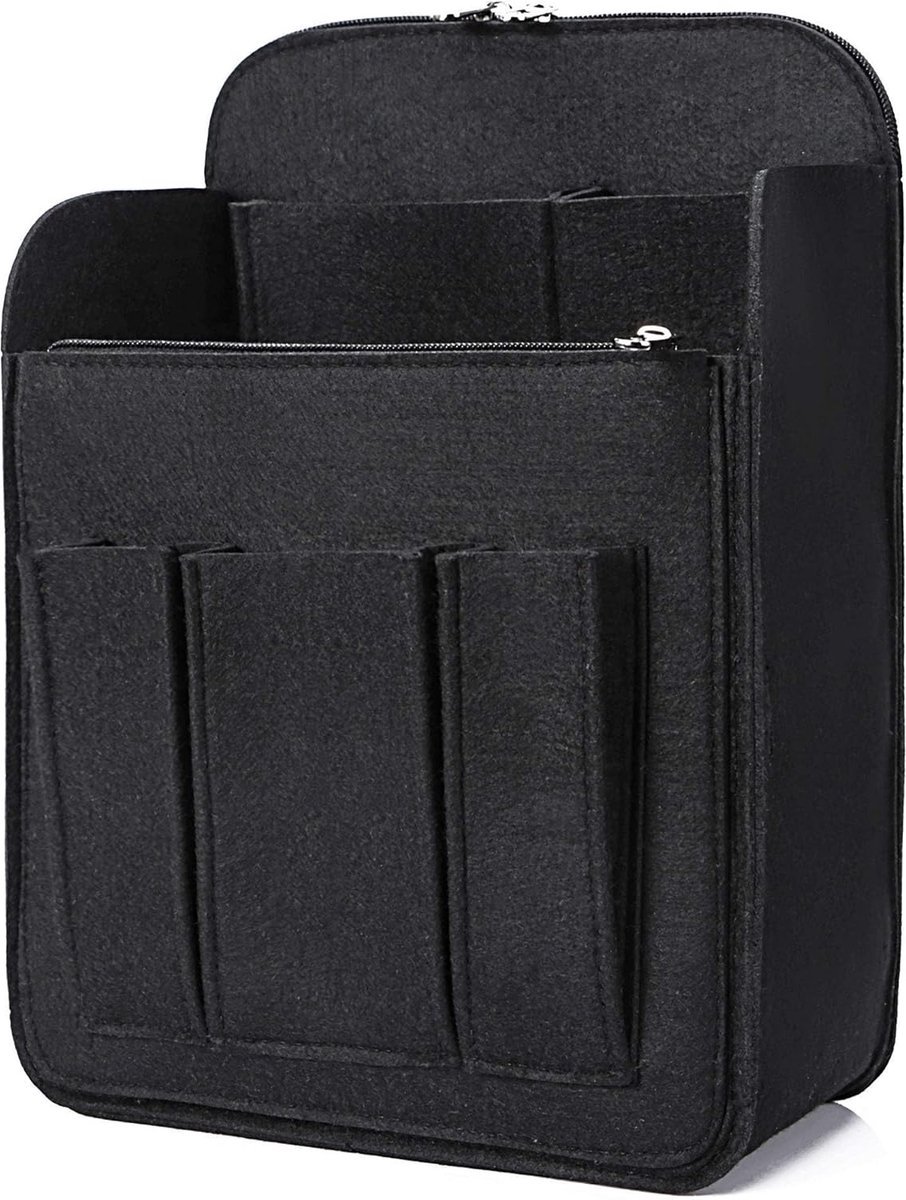 Stunq® Vilten zakorganizer, rugzak voor dames, rugzakorganizer met sleutelhanger, tassen, organizer, rugzak, organizer, handtassen voor rugzak, zwart