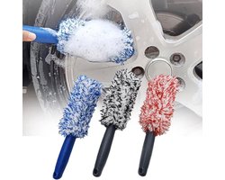 Set van 3 Microvezel Velgenborstels voor Aluminium Velgen - Professioneel Reinigen Auto