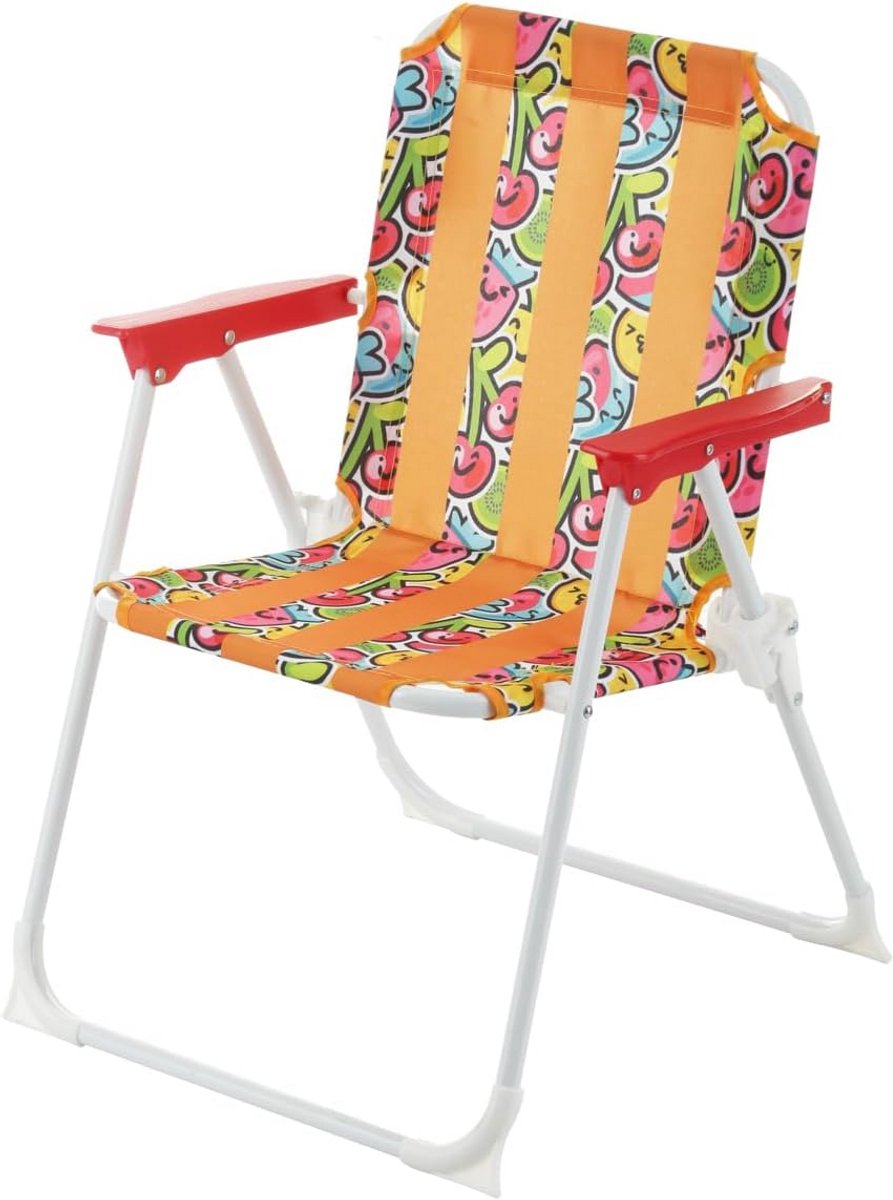 Lichtgewicht Oranje Kinderstrandstoel Opvouwbaar - Strandzitje voor Kinderen (37x50x38 cm)