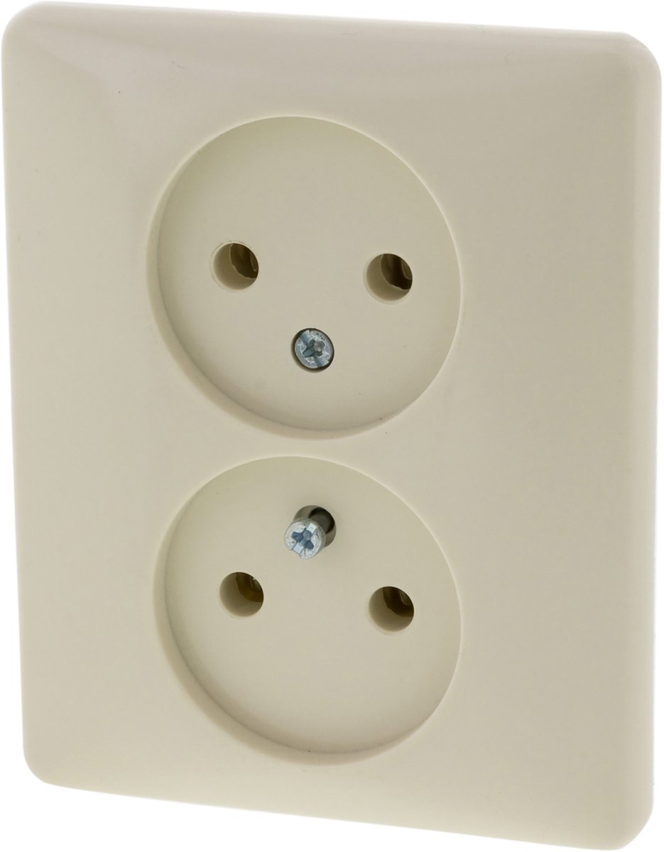Peha Standard contactdoos - inbouw - 2-voudig - crème