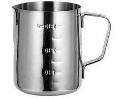 Melkopschuimer - Melkkannetje - Latte Art-kannetje - Gegradueerd - Roestvrij staal - Geschikt voor Latte Art - 350 ml - Zilver