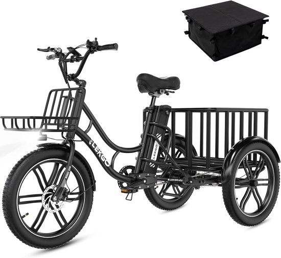 ELEKGO Elektrische driewieler EGO 03S - fiets voor boodschappen - 20 inch - 18Ah