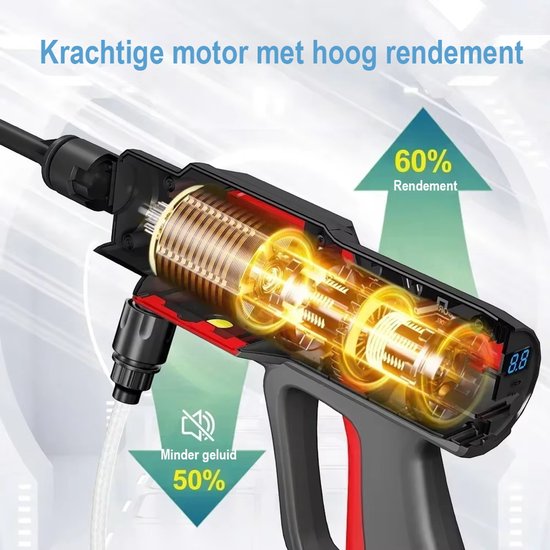 EAFC Draadloze Hogedrukreiniger - Incl. Makita 21V Accu - 100 Bar - Auto Was Set - Terrasreiniger - Hogedrukspuit - Zwart van Merkloos	 — afbeelding 3