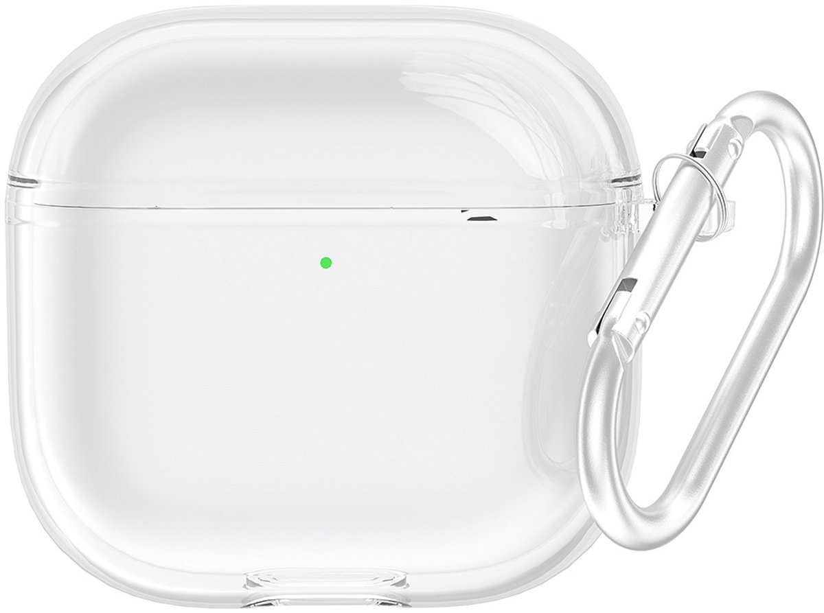Hoesje geschikt voor Airpods 4 - Beschermhoesje - Transparant - Met haakje - Jonyx
