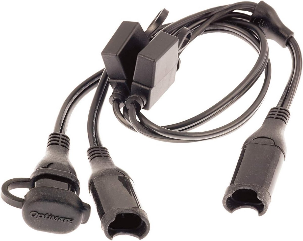 SAE Y-Splitser met 2x Zekering - Dubbele Uitgang voor Acculader en Accessoires