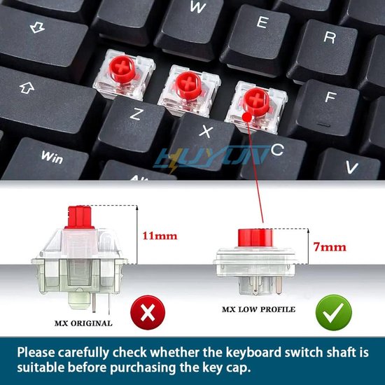 Getextureerde Verlichte Keycaps Set voor Mechanisch Gaming Toetsenbord - Rode WASD & Pijltjestoetsen — afbeelding 2
