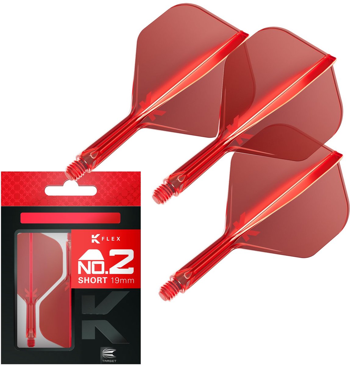 Target K-Flex Red NO2 - Dart Flights - Short