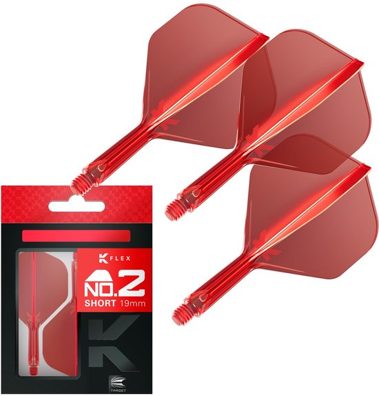 Target K-Flex Red NO2 - Dart Flights - Short van Target — afbeelding 2