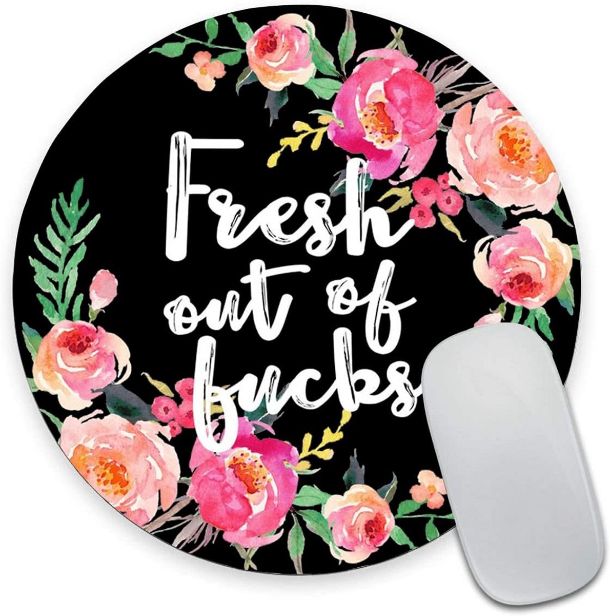 Ronde Muis Mat Bloemen Design Antislip Rubber voor Kantoor en Laptop