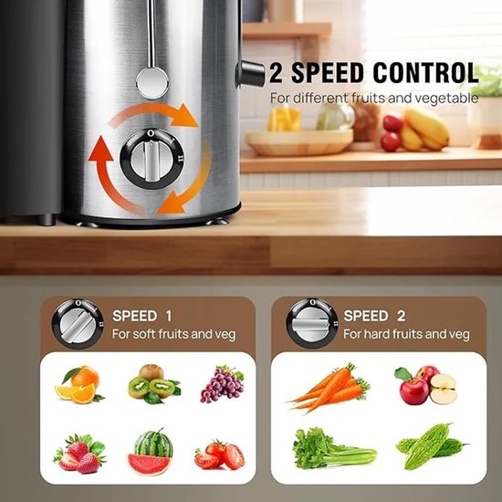 Sensova Blender 1000W - Draagbare Juicer & Smoothie Maker - 500ml Sapcentrifuge voor Groenten en Fruit - 2 Snelheden - Snelle 3s Extractie - Ideaal voor Smoothies & Babyvoeding van Sensova — afbeelding 5