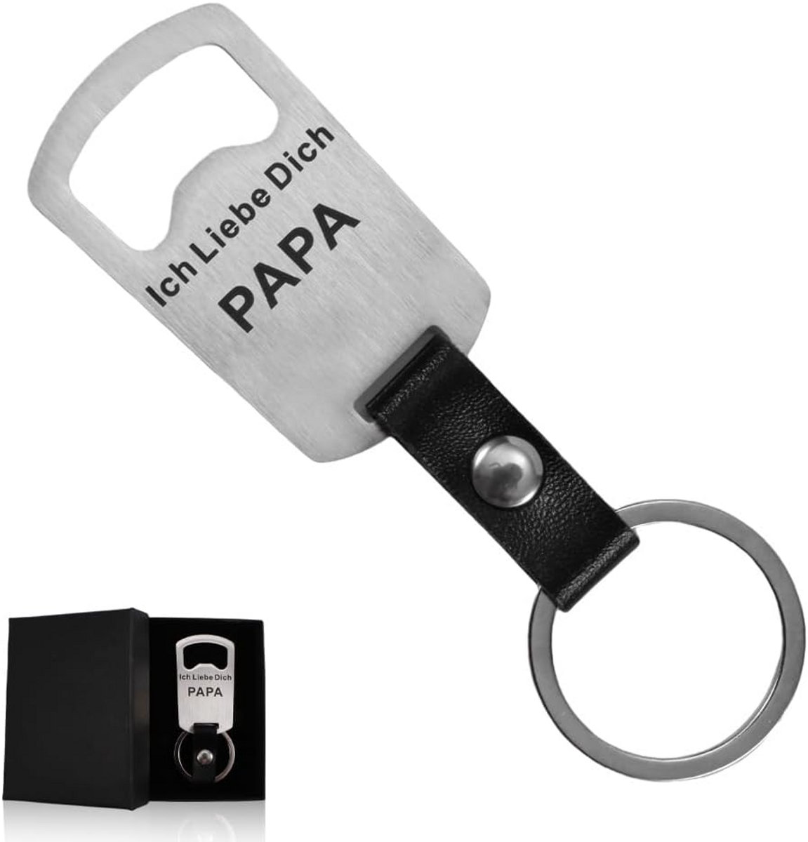 Flesopener voor vader - Cadeau van RVS met liefdevolle tekst