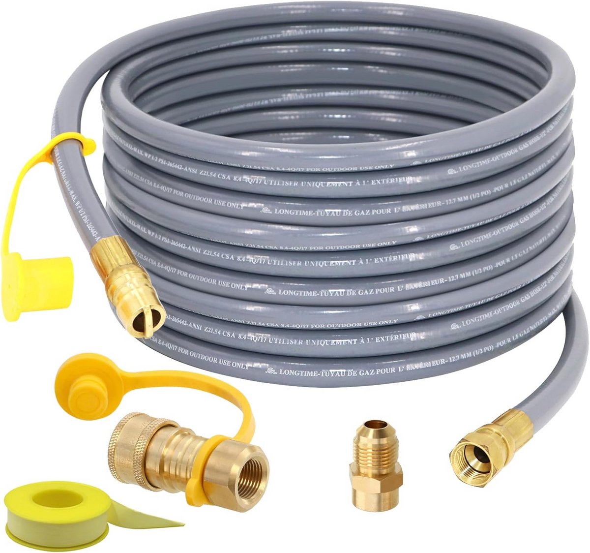 36 Voet 1/2 Inch Aardgasslang met Snelkoppeling voor BBQ, Pizzaoven en Terrasverwarming - CSA Gecertificeerd