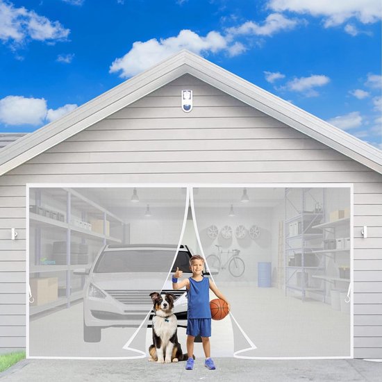 Rideau Moustiquaire Magnétique pour Portes de Terrasse - 220x260 cm - Rideau Moustiquaire Wit - Tient les Mouches et les Moustiques à l'Écart