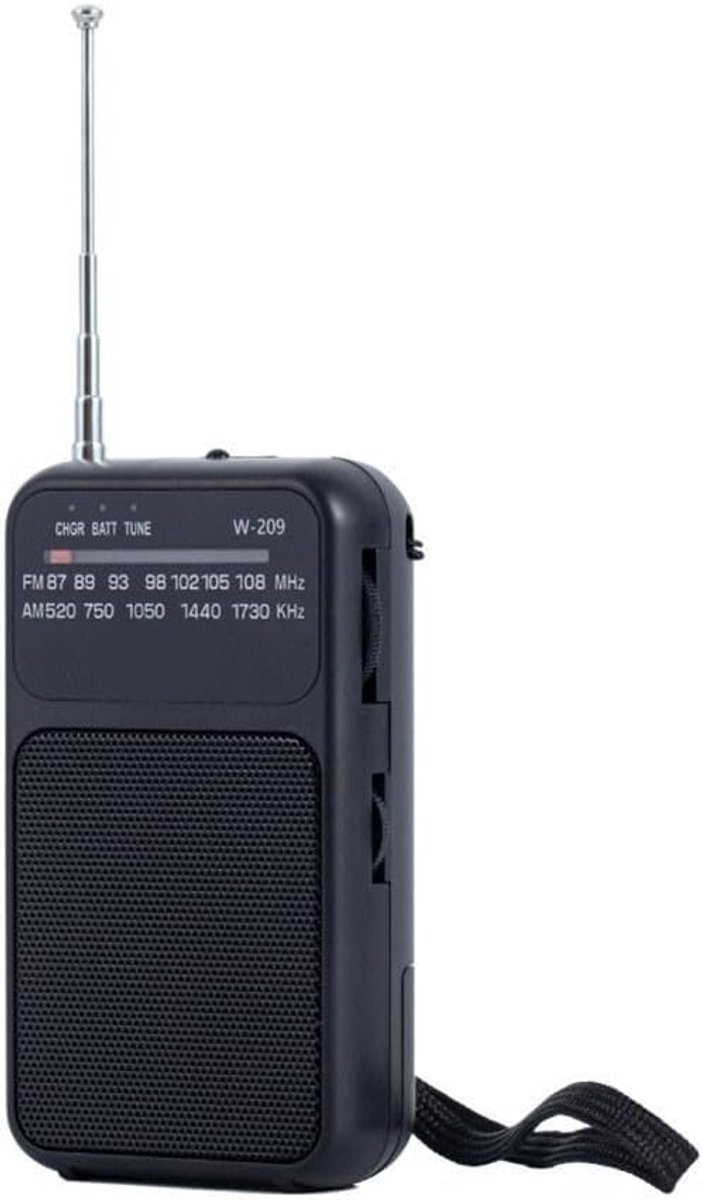 Draagbare AM/FM Radio Klein - Werkt op Batterij met Uitschuifbare Antenne en Oortelefoon - Ideaal voor Buiten en Noodsituaties