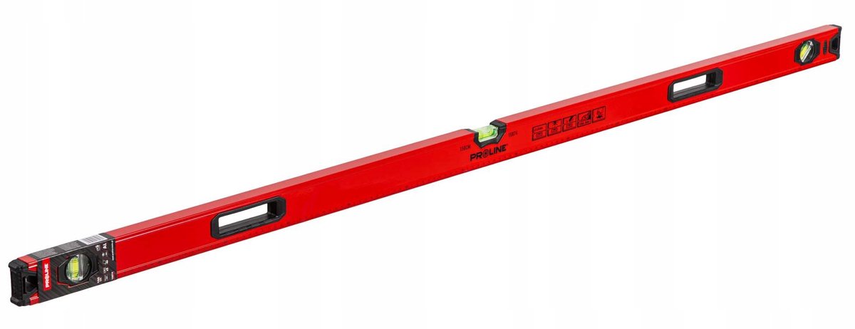 Aluminium Waterpas met Handgreep 150cm - 3 Libellen, Precisie 1mm/m
