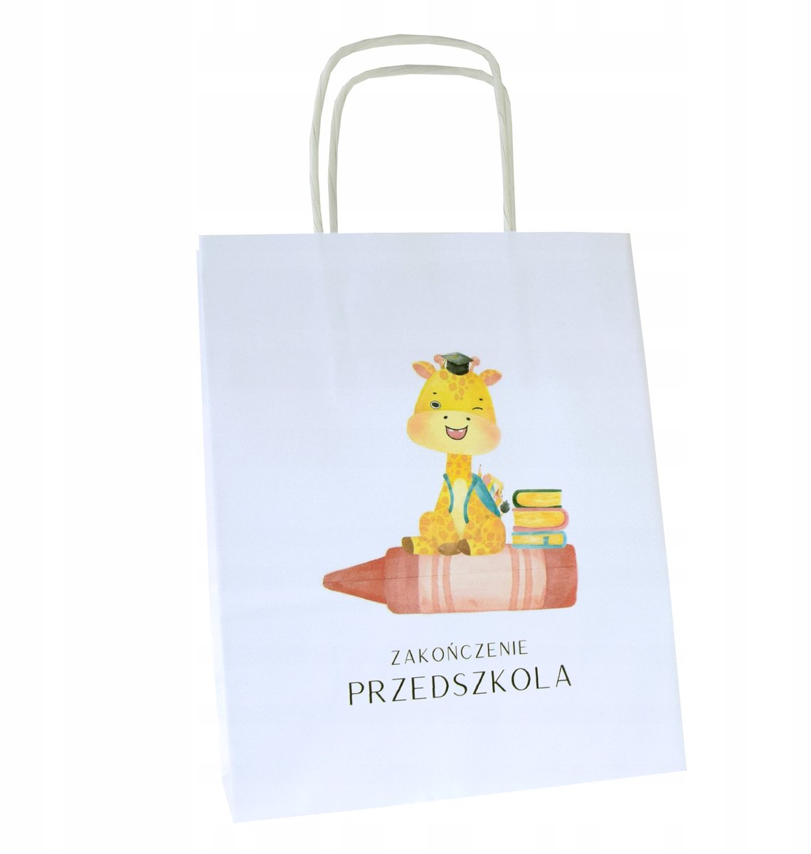 Papieren Cadeautas Giraf - Afscheid Kleuterschool - 18x8x22cm