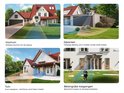 Vier illustraties die de dekking van eufy camera's tonen: voortuin, zijkant, tuin en belangrijke ingangen.