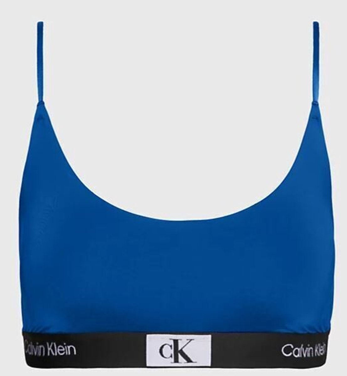Calvin Klein Bralette CK96 – Limoges Blauw – Gerecycled Nylon – Dames – Elastische Onderboord – Verstelbare Bandjes