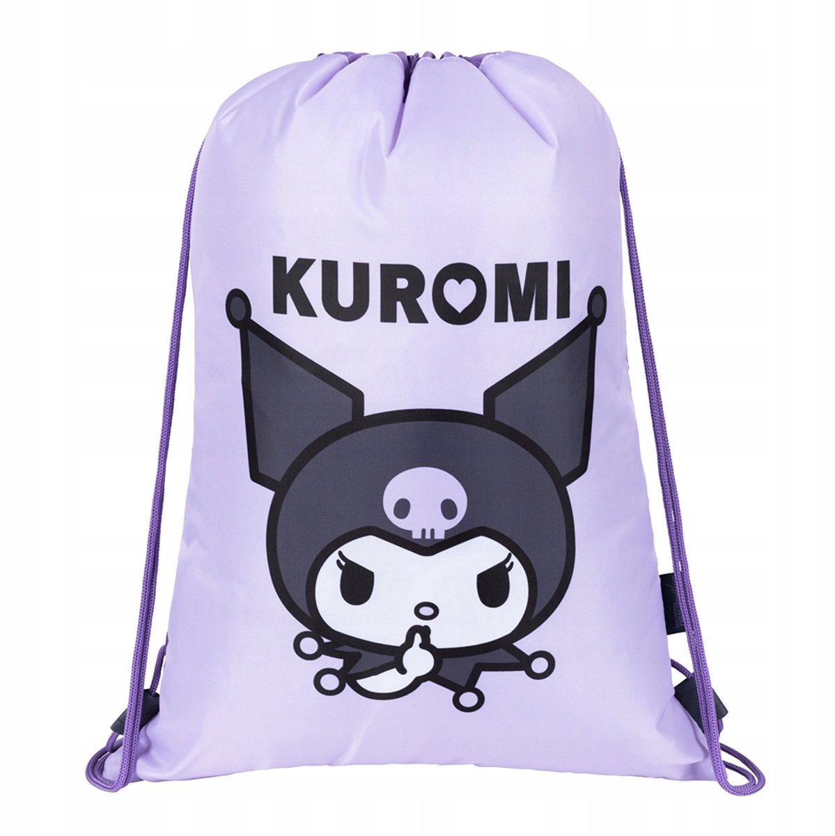 Kuromi Gymtas – Zwemtas / Sporttas – 43x33 cm – Stevige Kwaliteit – Sanrio – Trekkoord Tas voor School & Sport