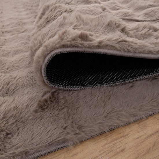 Tapis Taupe Doux Tapis à Poils Hauts Koho Bubble - 160x230 cm - Moderne - Salon - Chambre à Coucher - Salle à Manger