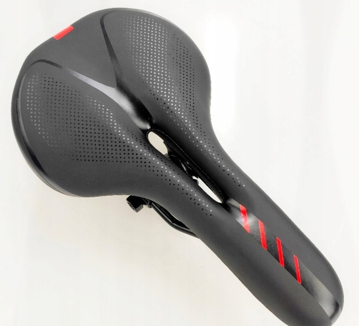 JET SELLE MTB Fietszadel Zwart Rood Ergonomisch met Opening