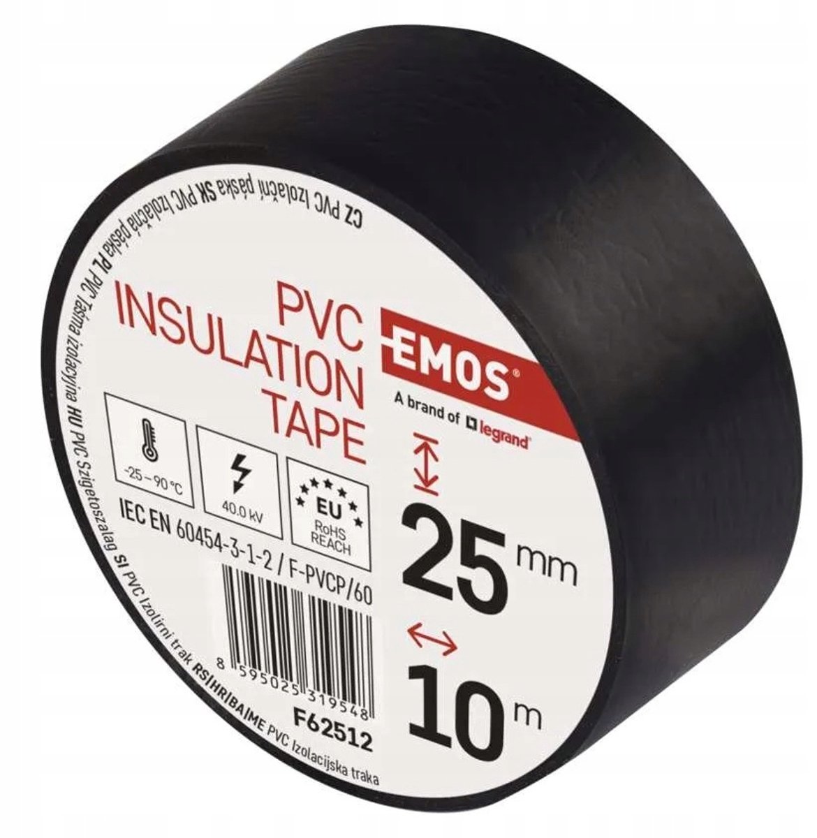 PVC Isolatietape Zwart 25mm x 10m - Professioneel Gebruik